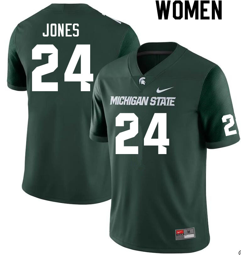 Women #24 Malcolm Jones Michigan State Spartans College Football Jerseys Sale-Green